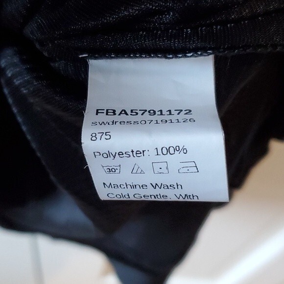 BLACK SHIFT DRESS WITH LACE BELL SLEEVES FLOWY A-LINE SIZE LARGE SWING TRAPEZE - Picture 7 of 10